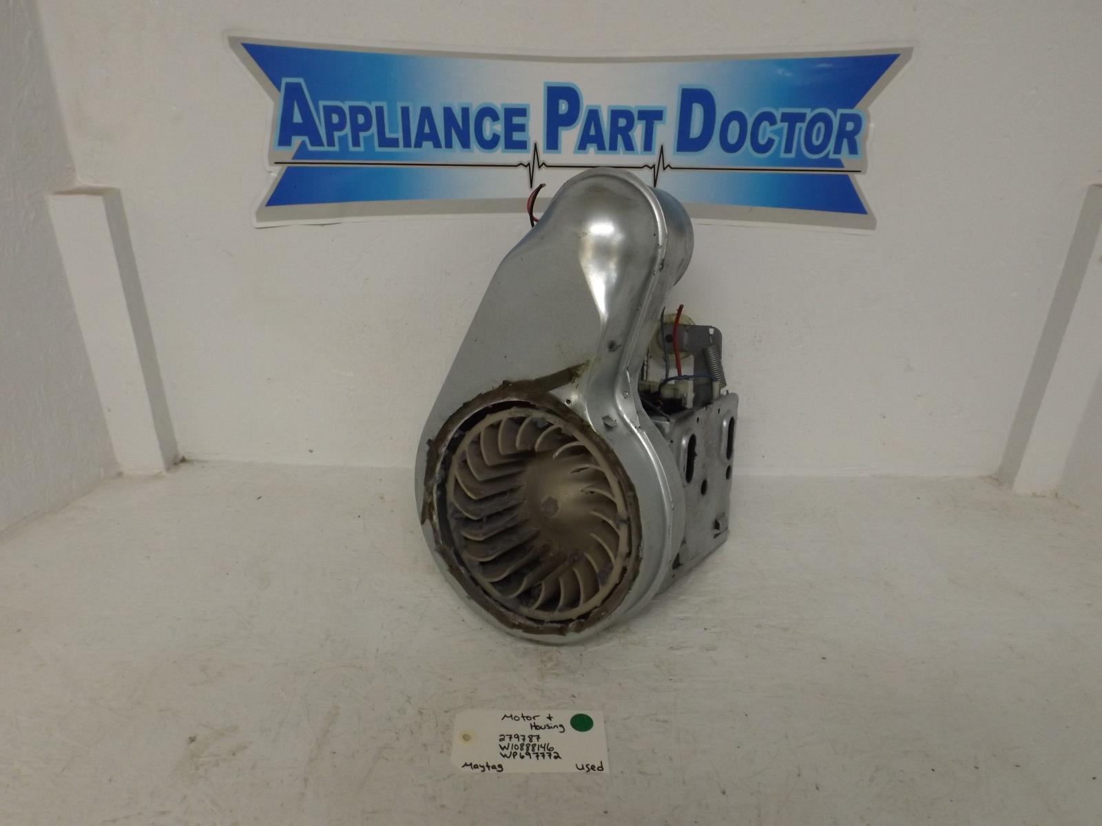 Maytag Dryer 279787 W10888146 WP697772 Motor and Housing Used Maytag Dryer 279787 W10888146 WP697772 Motor and Housing Used